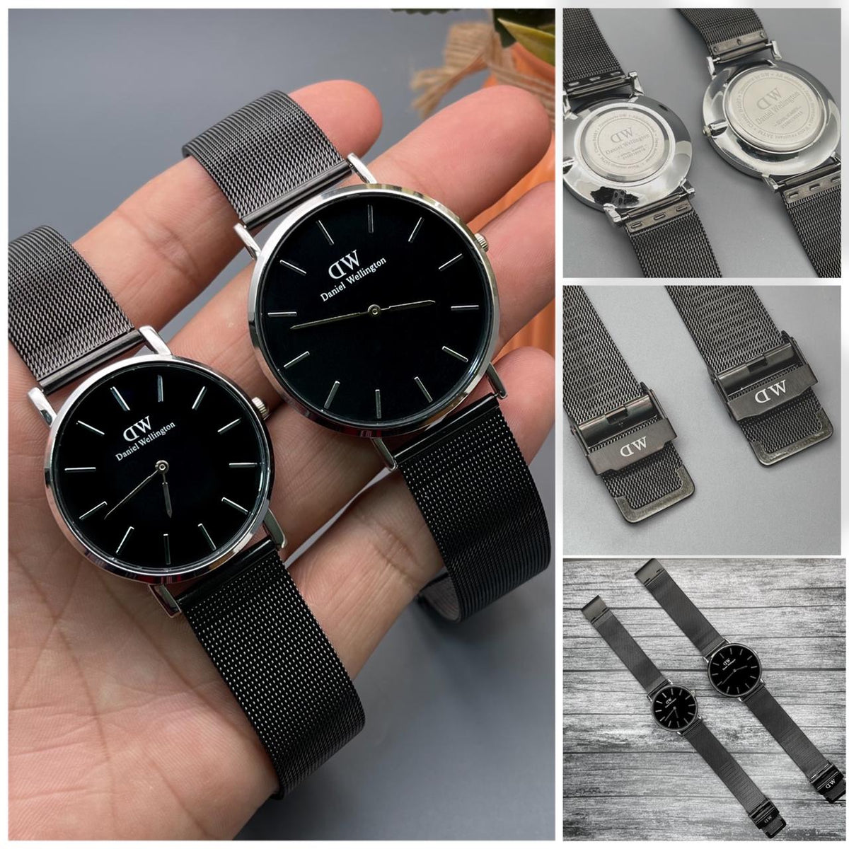Daniel Wellington full black couple watches