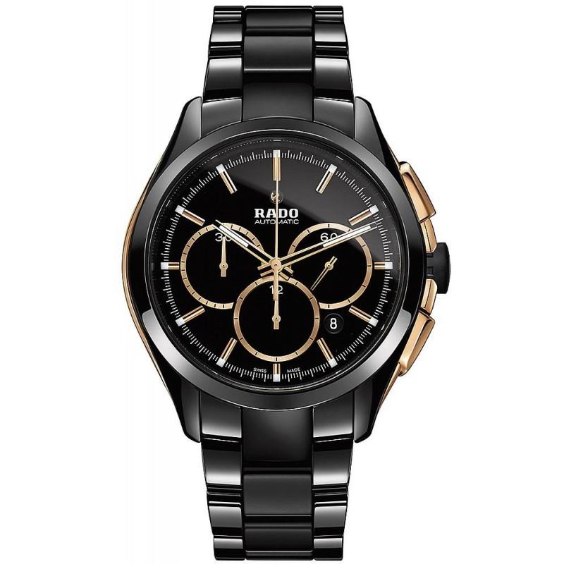 Rado Hyperchrome Chronograph Ceramic Gold Black Men's Analog Watch