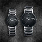 Rado Centrix black silver chain couple watches