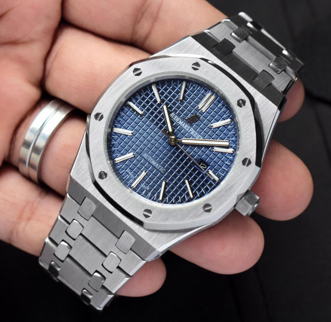Audemars Piguet Blue dial stainless steel men's watch