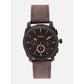 Fossil chronograph Black Dial pure leather men's Analog Watch FS4656