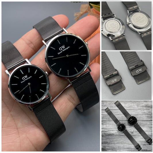 Daniel Wellington full black couple watches
