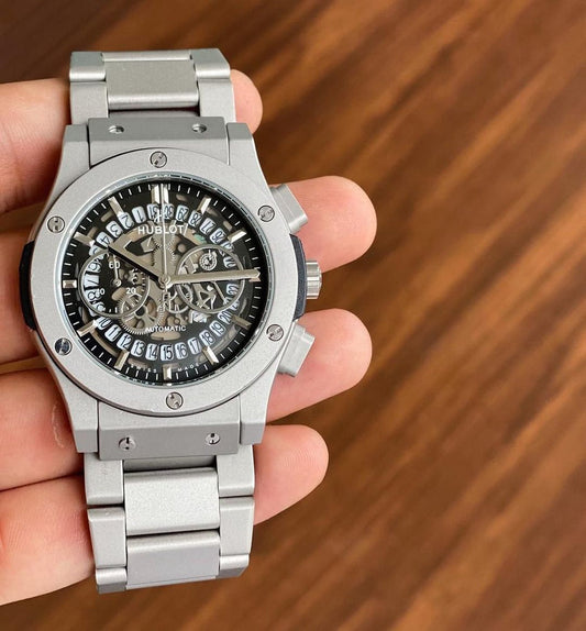 Hublot classic fusion silver matte men's stainless steel watch