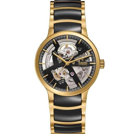 Rado Versatile Automatic Open heart Gold Blac chain men's watch
