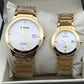 Rado centrix gold chain white dial couple
