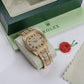 Rolex Arabic Number Gold Dial Diamond Men's Analog Watch