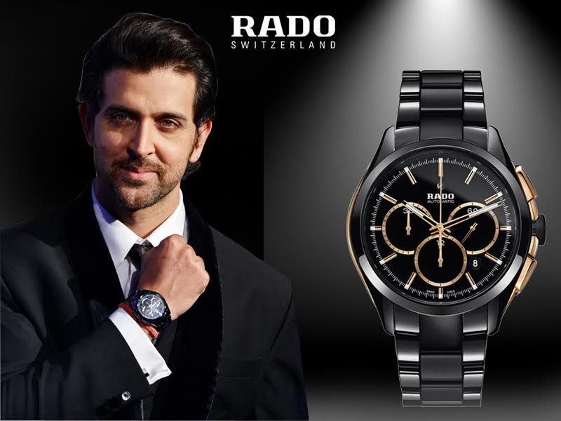 Rado Hyperchrome Chronograph Ceramic Gold Black Men's Analog Watch