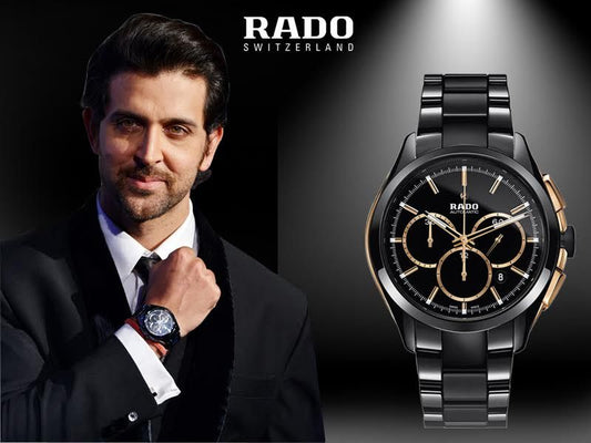 Rado Hyperchrome Chronograph Ceramic Gold Black Men's Analog Watch