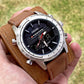 Fossil Digital Analog Silver Dial leather belt watch for men's