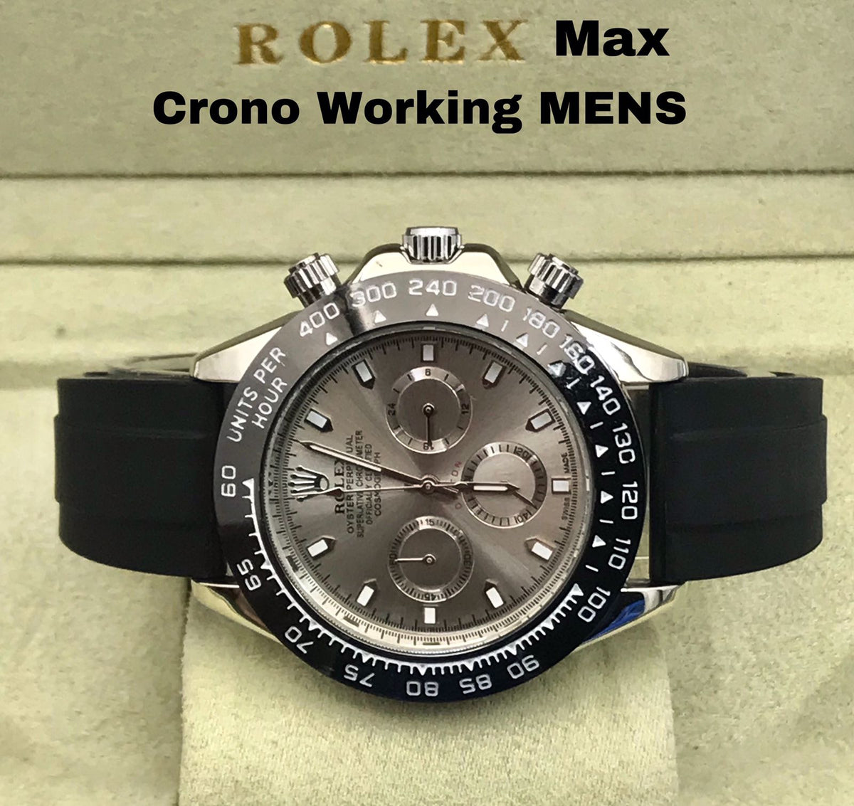 Rolex Cosmograph Daytona Black silicon belt men's watch