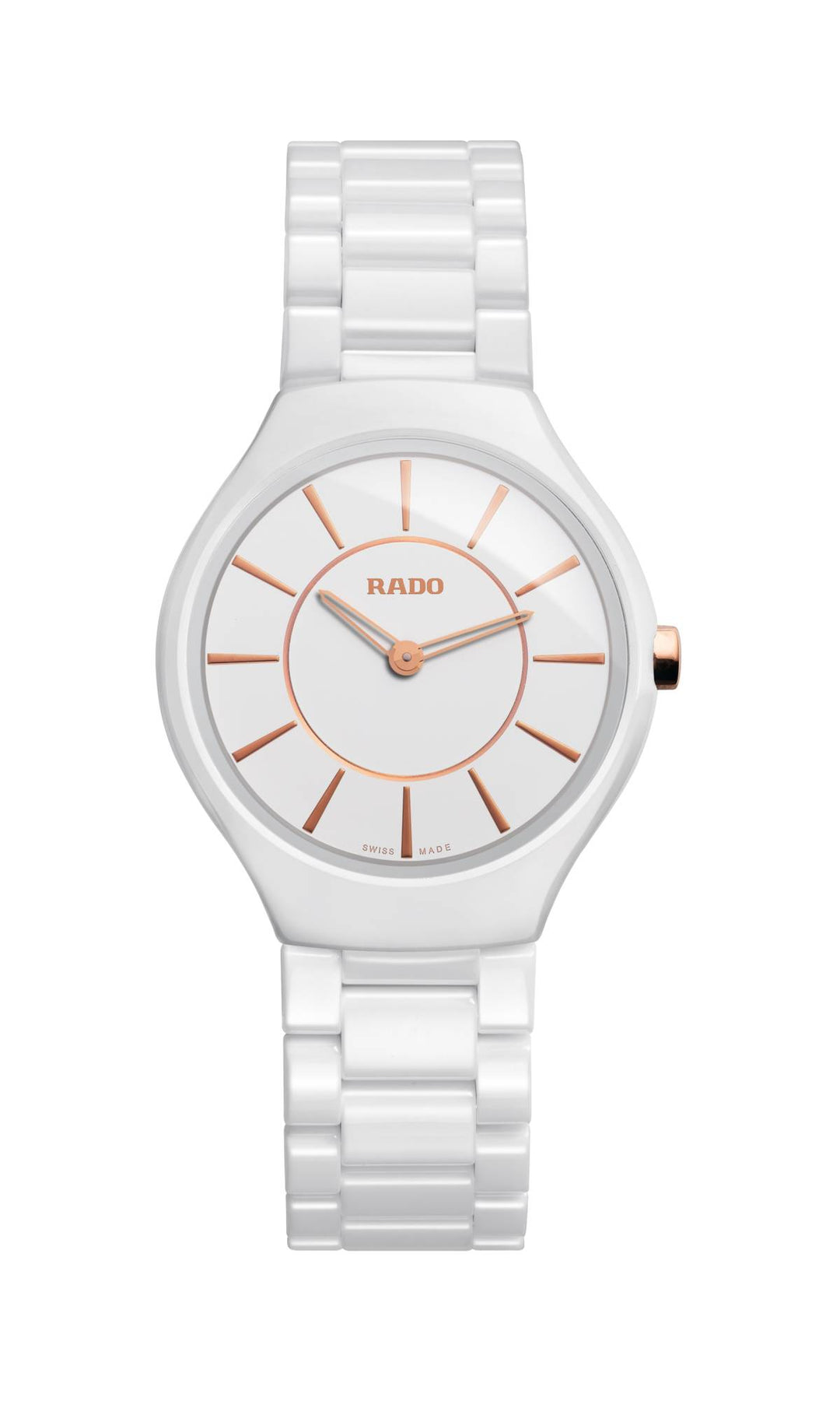 Rado true thinline Jubile collection white ceramic men's watch