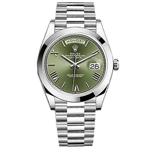 Rolex Daytona Automatic Green dial with silver chain men's watch