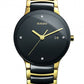 Rado centrix black gold chain couple watches
