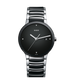 Rado Centrix black silver chain couple watches