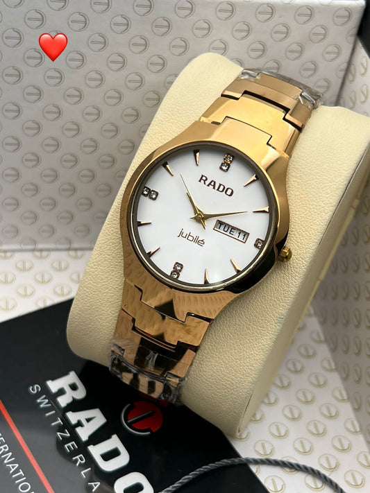 Rado jublie collection White dial gold chain men's watch