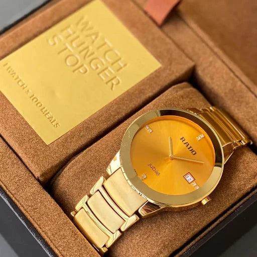 Rado Ceramic Gold Dial For Men's Analog Watch