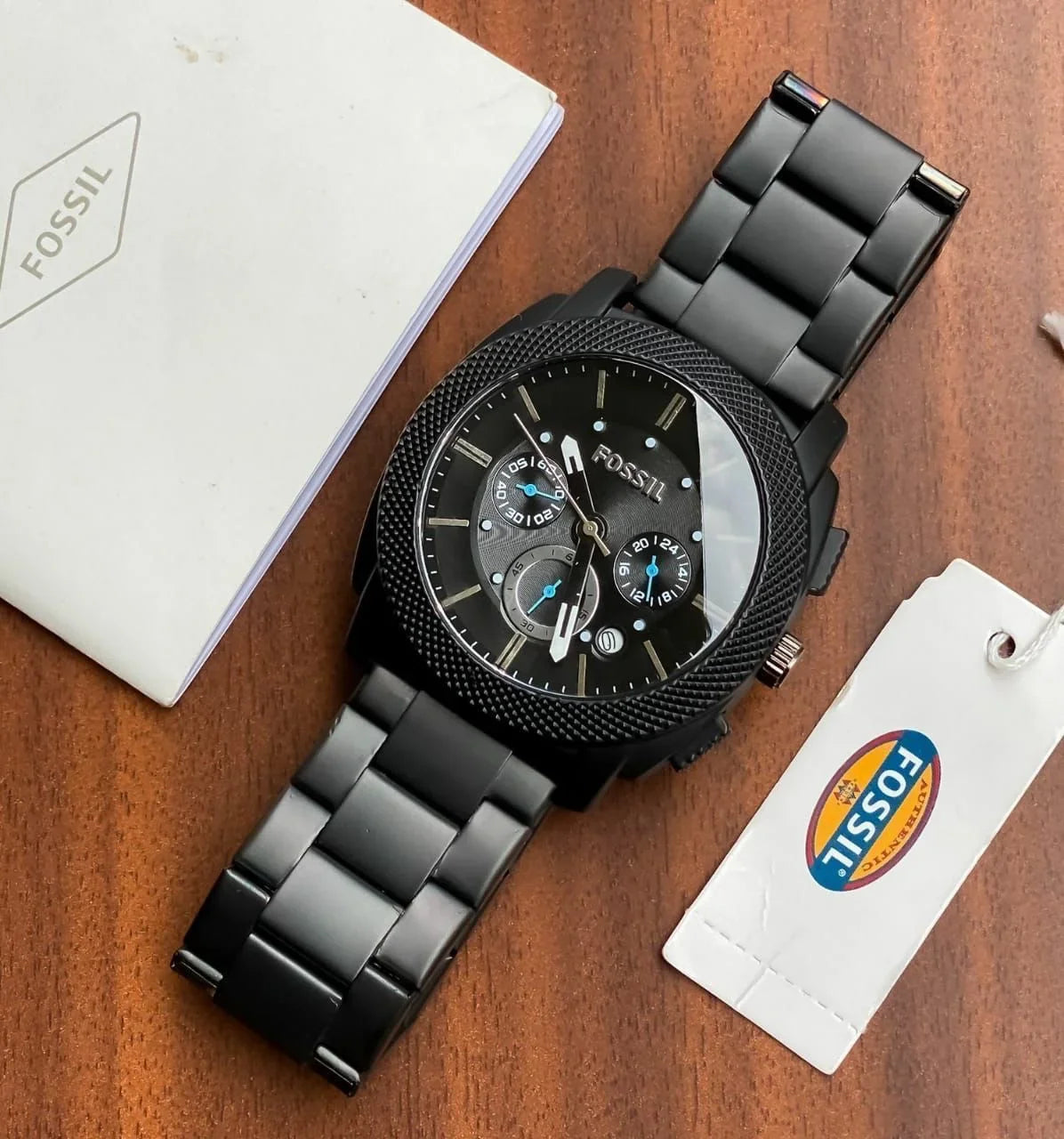 Imported Fossil Watch Black Dial Chronograph Watch For Men