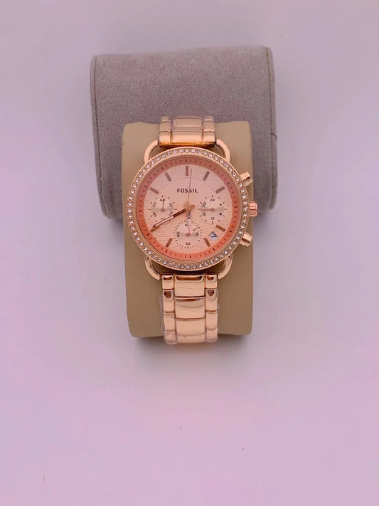 Stylish Fossil Watch Chronograph Chain Watch For Women