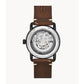 Fossil ME3098 skeleton leather belt watch for men's