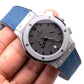 Hublot Black Dial Chronograph Blue Leather Belt Men's Watch