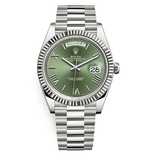 Rolex Daytona Automatic Green dial with silver chain men's watch