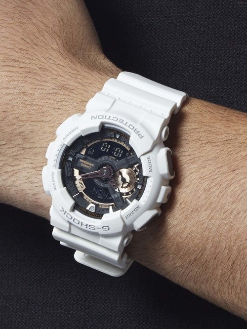 G Shock White GA 110 White belt watch