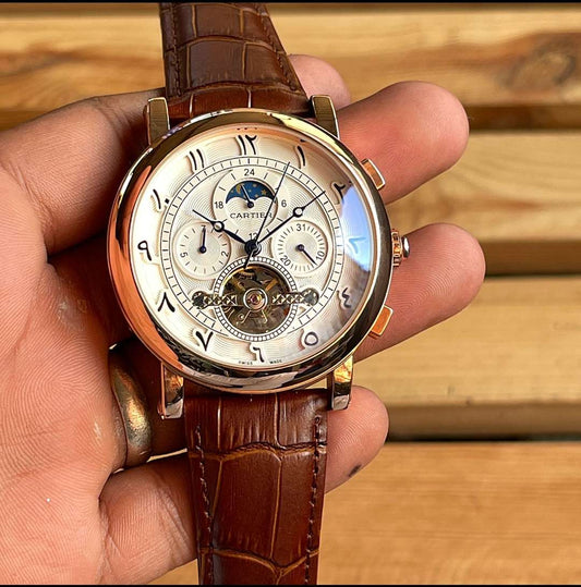 Cartier Arabic Tourbillon Back Open Automatic Men's Watch