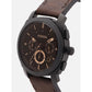 Fossil chronograph Black Dial pure leather men's Analog Watch FS4656