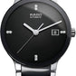 Rado ceramic silver chain black dial men's analog watch