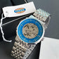Fossil automatic Blue Dial stainless steel men's watch