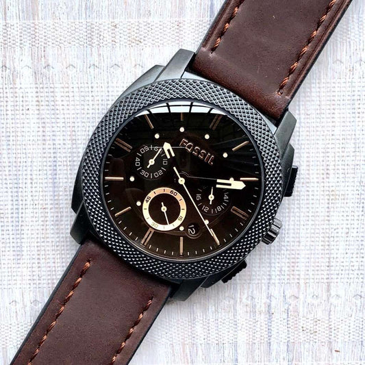 Fossil chronograph fs4656 black dial men's analog watch