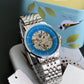 Fossil automatic Blue Dial stainless steel men's watch