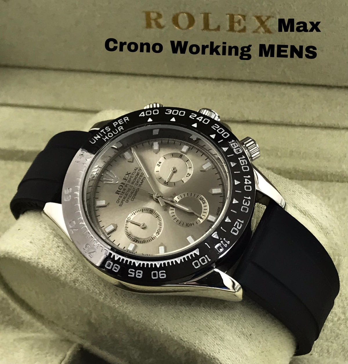 Rolex Cosmograph Daytona Black silicon belt men's watch