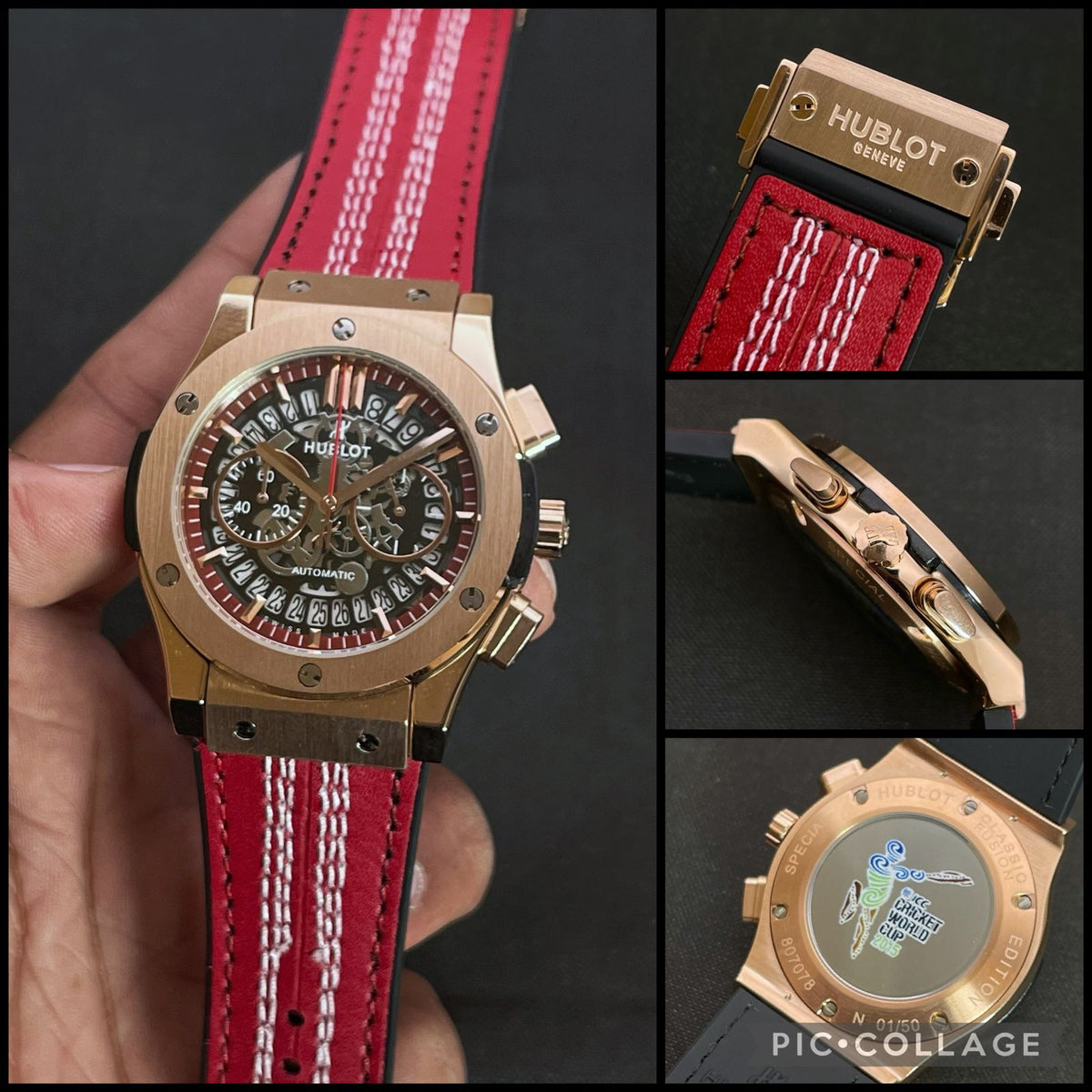 Hublot Big Bang Slim World Cup Edition Leather strap watch for men's