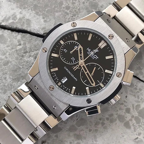 Hu.blot Black Dial Chronograph Metal Belt For Men's Watch