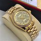 Rolex Daytona gold dial diamond watch for men's