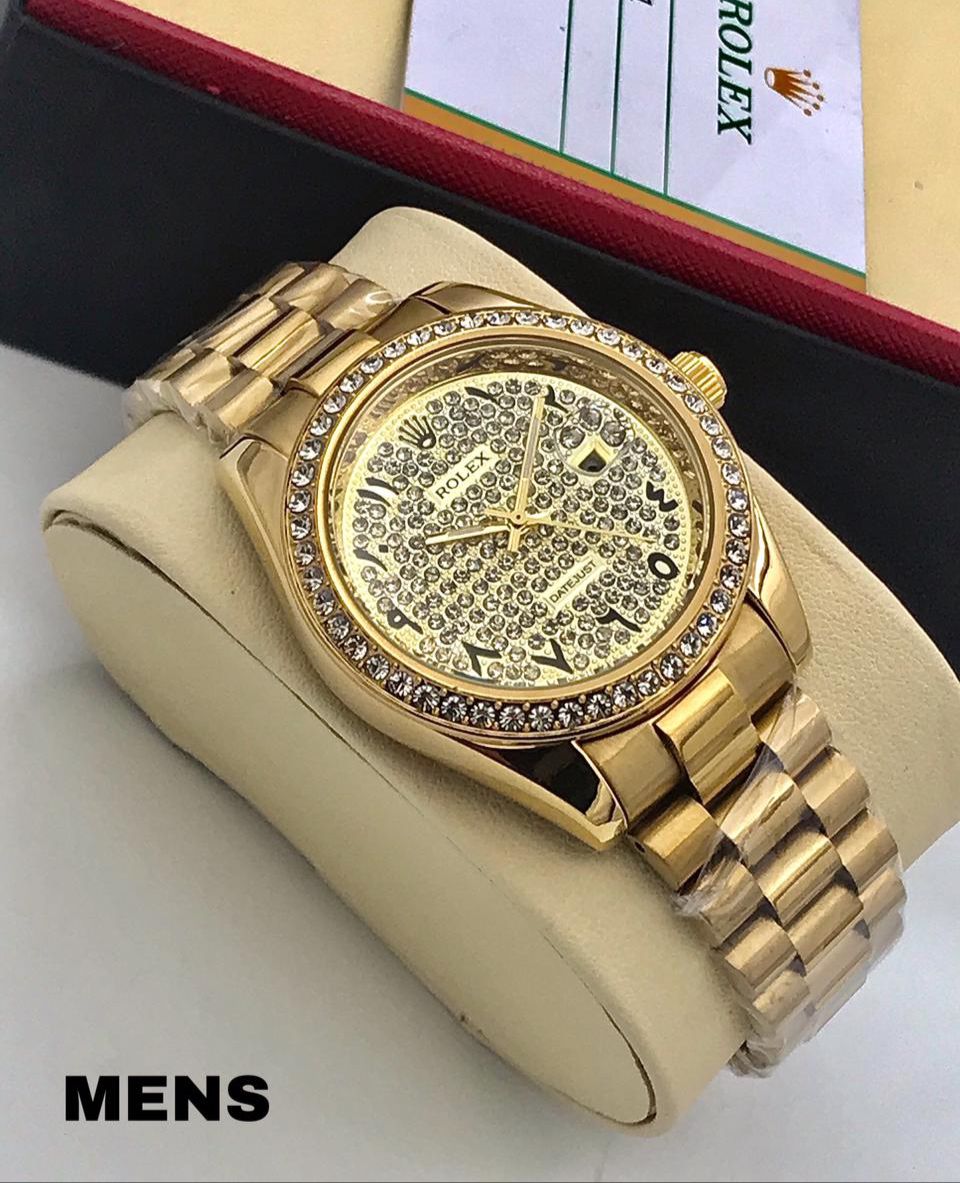 Rolex Daytona gold dial diamond watch for men's