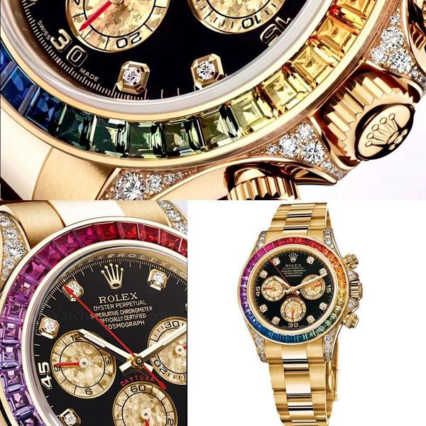 Rolex Daytona Rainbow Diamond metal men's watch