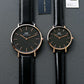 Daniel Wellington black leather belt couple watches