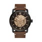 Fossil ME3098 skeleton leather belt watch for men's