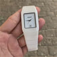 Rado Square Silver White Dial Ciramic Belt Men's Watch