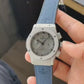 Hublot Black Dial Chronograph Blue Leather Belt Men's Watch