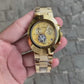 Rado Diastar Gold Dial Chronograph Steel High Quality Watch For Men's