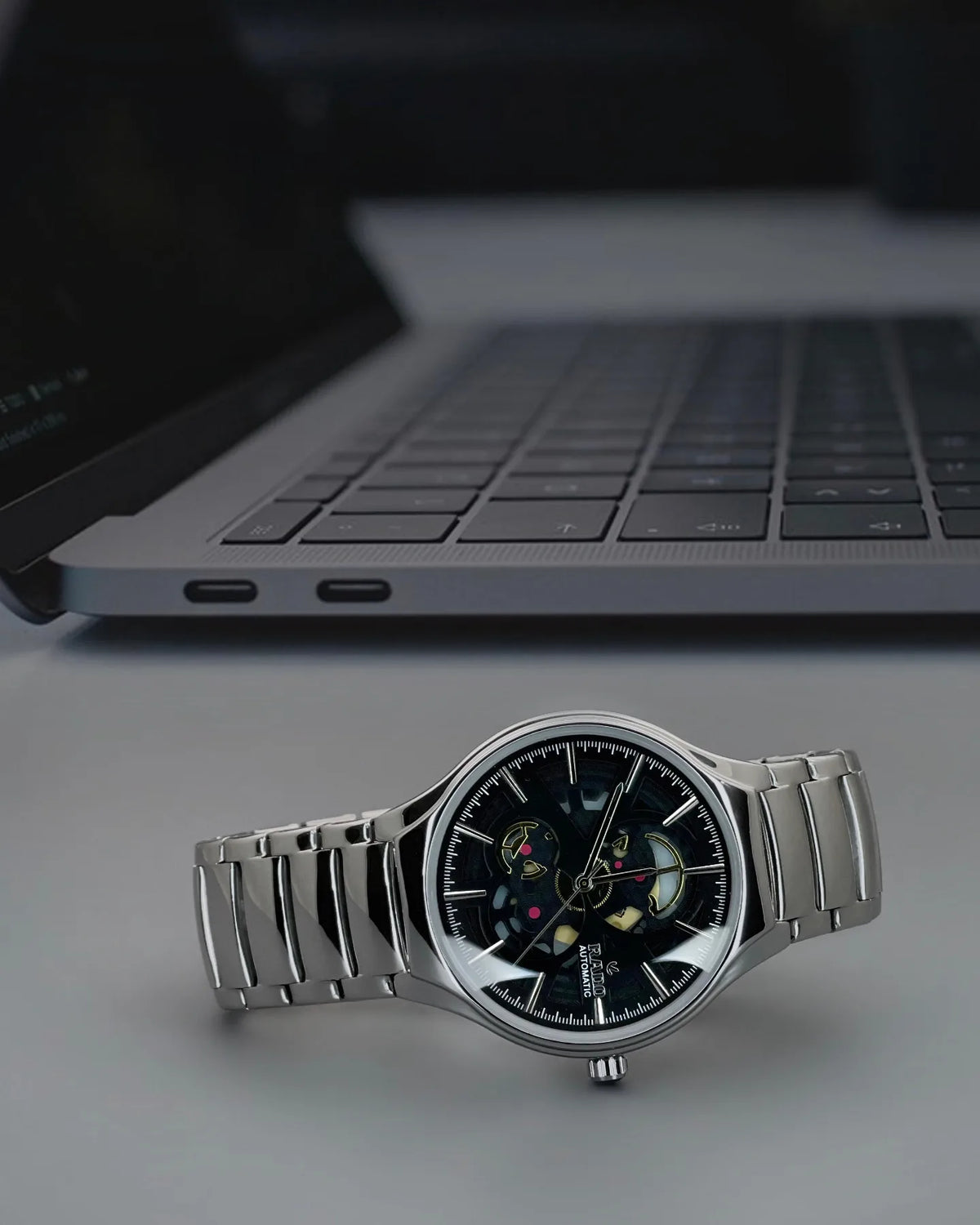 IMPORTED RADO TRUE ROUND AUTOMATIC OPEN HEART – SILVER BLACK