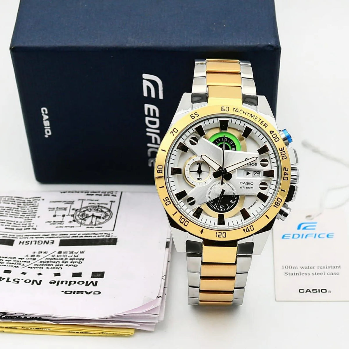 Casio Edifice Chronograph – Two-Tone (Gold & Silver)
